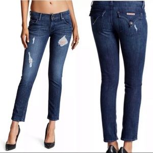 Hudson Collins Distressed Flap Pocket Skinny Jeans